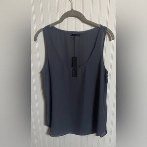 NWT KRISA RAW NECKLINE TANK SIZE MEDIUM IN CHARCOAL